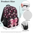 thumbnail image 7 of HUISEFOR Soccer Ball Pink Bow School Backpack for Teen Girls 17 Inches Large Capacity School Bag with Front Zipper Comfortable Travel Bags Lightweight College Students Backpacks, 7 of 7