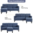 thumbnail image 6 of Convertible Sectional Sofa Couch, L-Shaped Couch with Modern Linen Fabric (Blue), 6 of 7