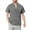 Gray, variant on YFNNUP Mens Cotton Linen Henley Shirts Solid Color Double Pocket Cargo Shirt Moisture Wicking Short Sleeve V Neck Beach Tops