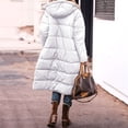 thumbnail image 6 of Long Winter Coats for Women Warm Oversized Reversible Fleece Puffer Shearling Down Jackets Outerwear with Hood White L, 6 of 8