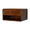 thumbnail image 2 of Lesuto Chestnut Curve Floating nightstand - Minimalist Style, Wood, 1 Drawers, 2 of 11