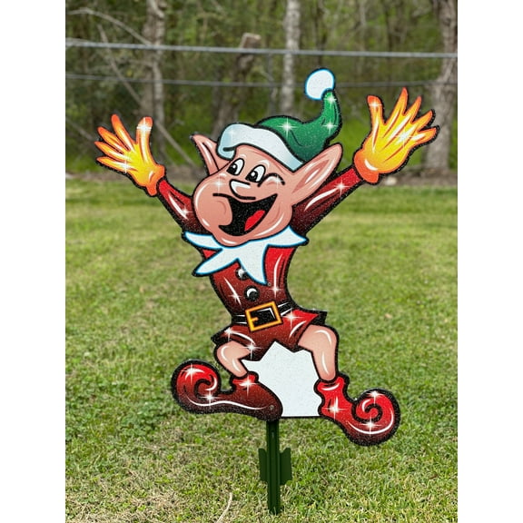 Football Christmas Elf#1 with arms out wide