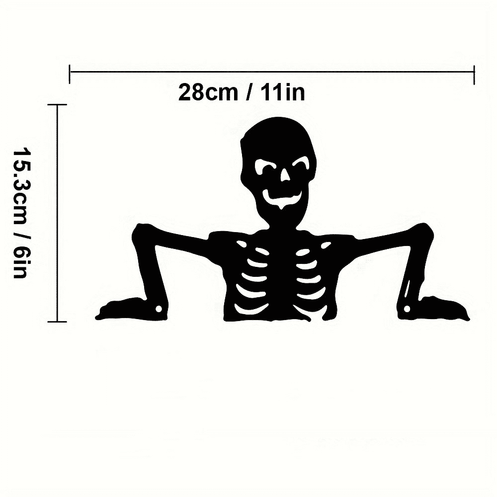 Gothic Iron Skull Silhouette Wall Plaque for Indoor Outdoor Halloween Decor