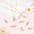 thumbnail image 5 of 10Pcs Ribbon Awareness Charms 18K Gold Plated Breast Cancer Hope Charm Pendants with Cubic Zirconia and Jump Rings, 5 of 9