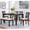 Black(X-Shaped Backrest), variant on Leumius 6 Pieces Dining Table Set,Wood Dining Table Set with 4 Upholstered Chairs and a Bench,Modern Kitchen Table Set for 6 Person,White+Gray