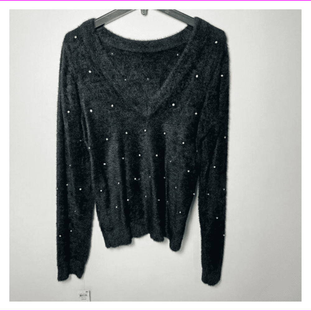 INC Womens Fuzzy Pullover Sweater Low 