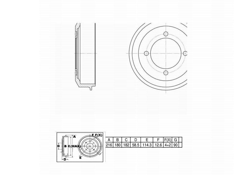 Winstop Brake Drum, Rear WS237273, Hyundai Accent 1995