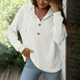 thumbnail image 5 of Oversize Hoodies for Women Pullover Fashion Loose Fitting Long Sleeved Buttons Hoodie Sweatshirts Sports Top, 5 of 8