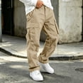 thumbnail image 2 of Edvintorg Boys Cargo Pants Outdoor Elastic Waisted Loose Casual Workout Hiking Pant with Pocket Boys Fashion Size 5-15, 2 of 7