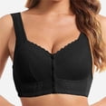 thumbnail image 5 of Fsqjgq Bras for Older Women Floral Lace Front Closure Bras Push Up Bra Bralettes No Underwire Plus Size Full Coverage Front Button Bra Underwear Nursing Bras Anti Sagging Full Figure Bras Black A, 5 of 6