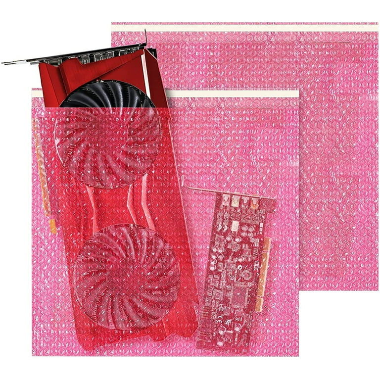 10 Pack Pink Anti-Static Bubble Wrap Bags 24 x 24 Resealable Bubble Wrap  Pouches 