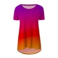 thumbnail image 3 of TIHLMK Womens Shirts Hot Pink Fashion Women Summer Loose Print Round-Neck T-Shirt Short Sleeve Casual Blouse Gift for Womens Tops, 3 of 5