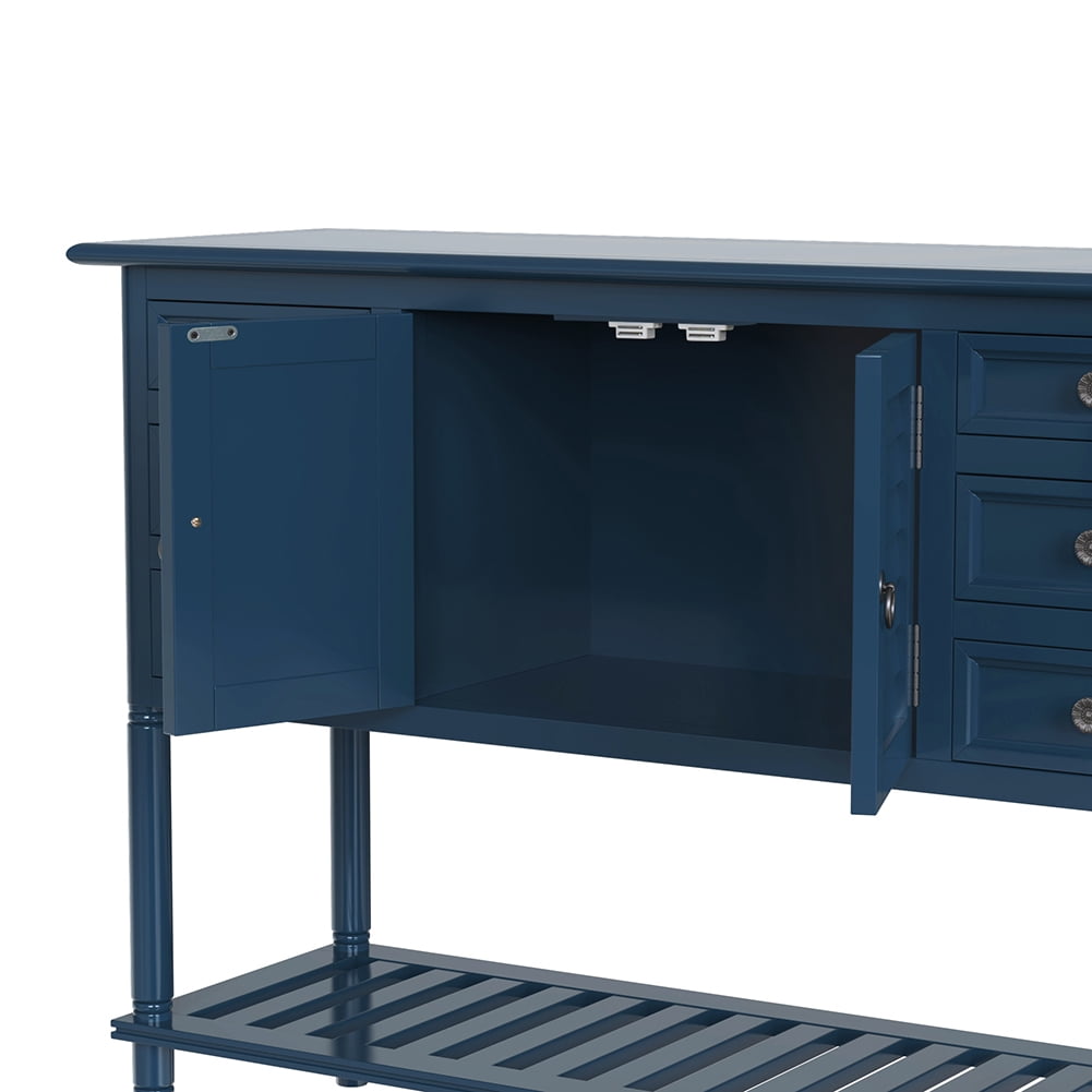 Lowestbest 45" Modern Console Table, Sofa Table with 6 Drawers, 1 Cabinets and 1 Shelf, Navy Blue Lowestbest 45" Modern Console Table, Sofa Table with 6 Drawers, 1 Cabinets and 1 Shelf, Navy Blue