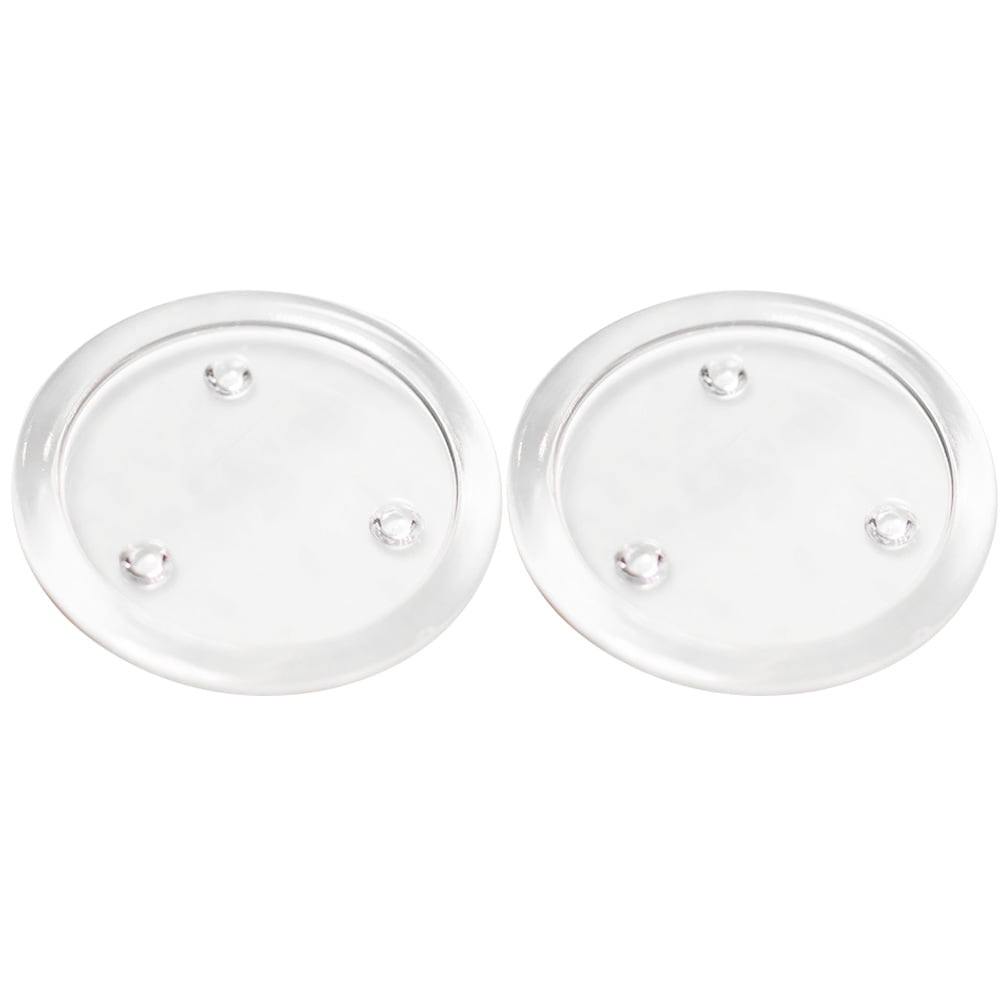 NUOLUX 2pcs Clear Glass Candle Plates Round Clear Pillar Candle Plates