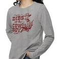 thumbnail image 2 of Dibs On The Cowboy Long Sleeve Shirt Unisex 4X-Large Grey, 2 of 5