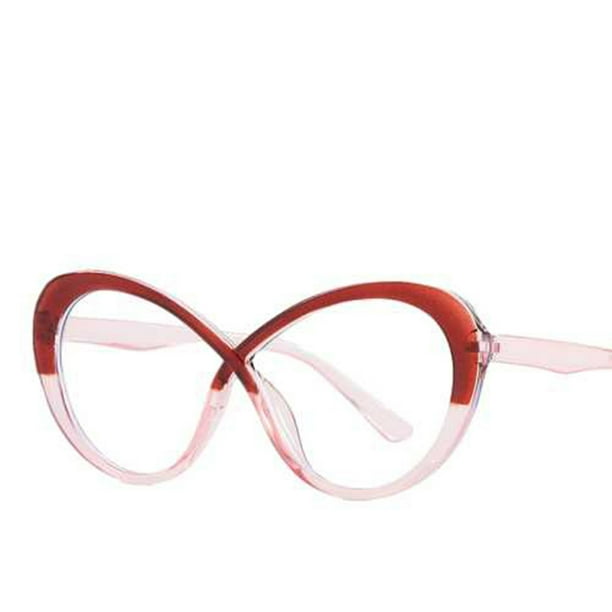 Gafas de espejo planas con degradado azul claro y 8 personalidades para mujer
