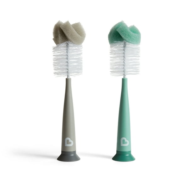 Munchkin® Sponge™ Bottle Brush, Gray/Sage, 2 Pack, Unisex