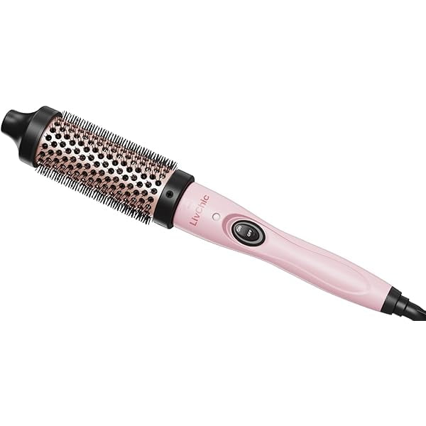 wonima11 Thermal Round Brush 1 1/2 Inch Heated Ceramic Tourmaline Ionic Curling Iron for Blowout Look, Volumizing Hot Hair Root Volume & Loose Curls, Dual Voltage