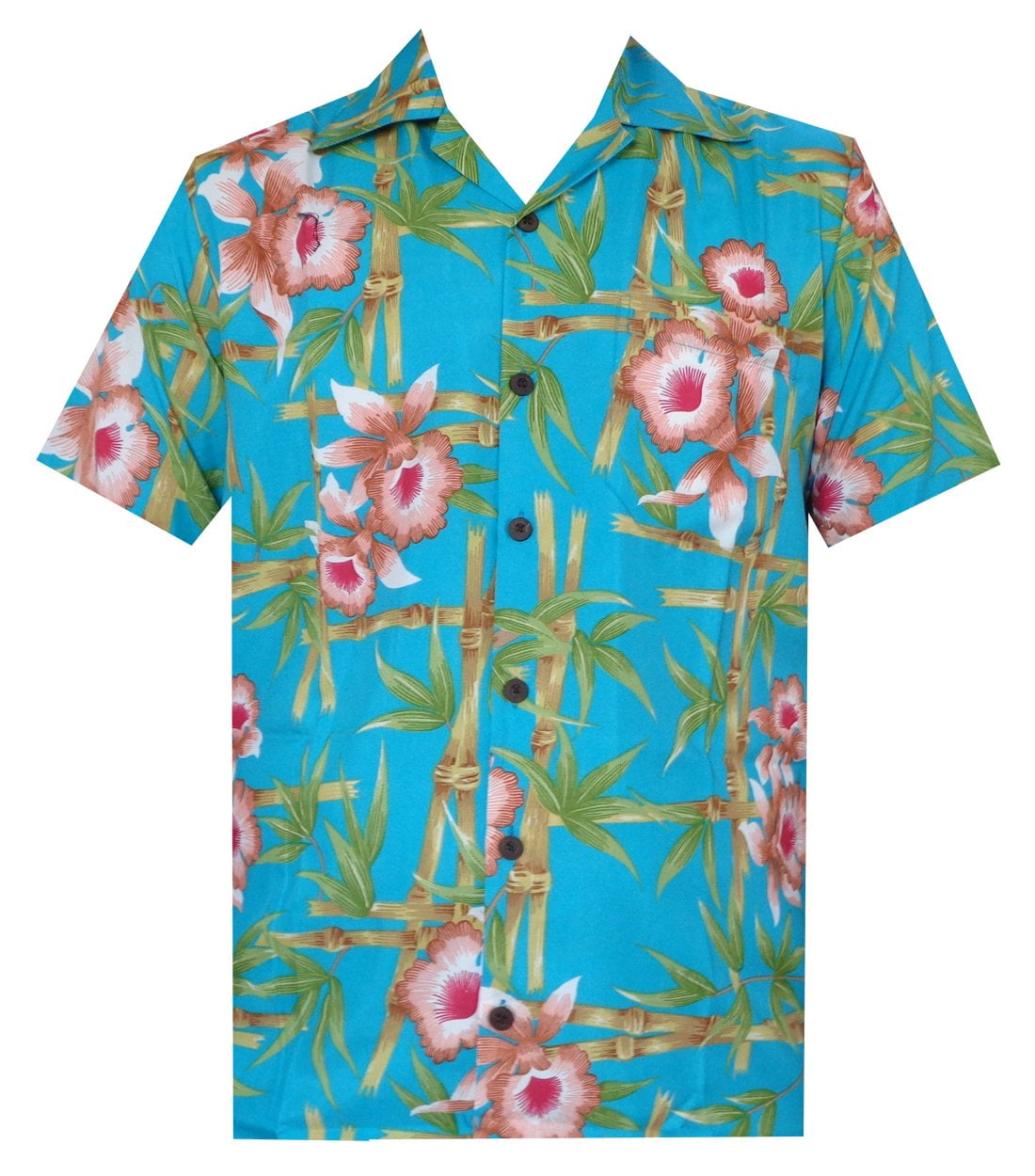 Hawaiian Shirts 51 Mens Flower Bamboo Beach Aloha Casual Holiday ...