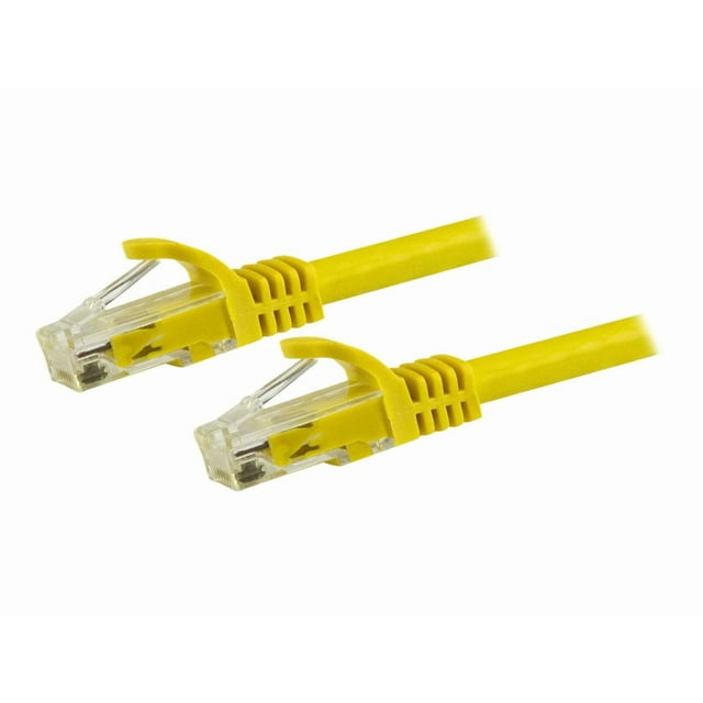 StarTech.com 25ft CAT6 Ethernet Cable, 10 Gigabit Snagless RJ45 650MHz 100W PoE Patch Cord, CAT 6 10GbE UTP Network Cable w/Strain Relief, Yellow, Fluke Tested/Wiring is UL Certified/TIA - Category 6 - 24AWG (N6PATCH25YL) - Patch cable - RJ-45 (M) to RJ-45 (M) - 25 ft - UTP - CAT 6 - molded, snagless - yellow