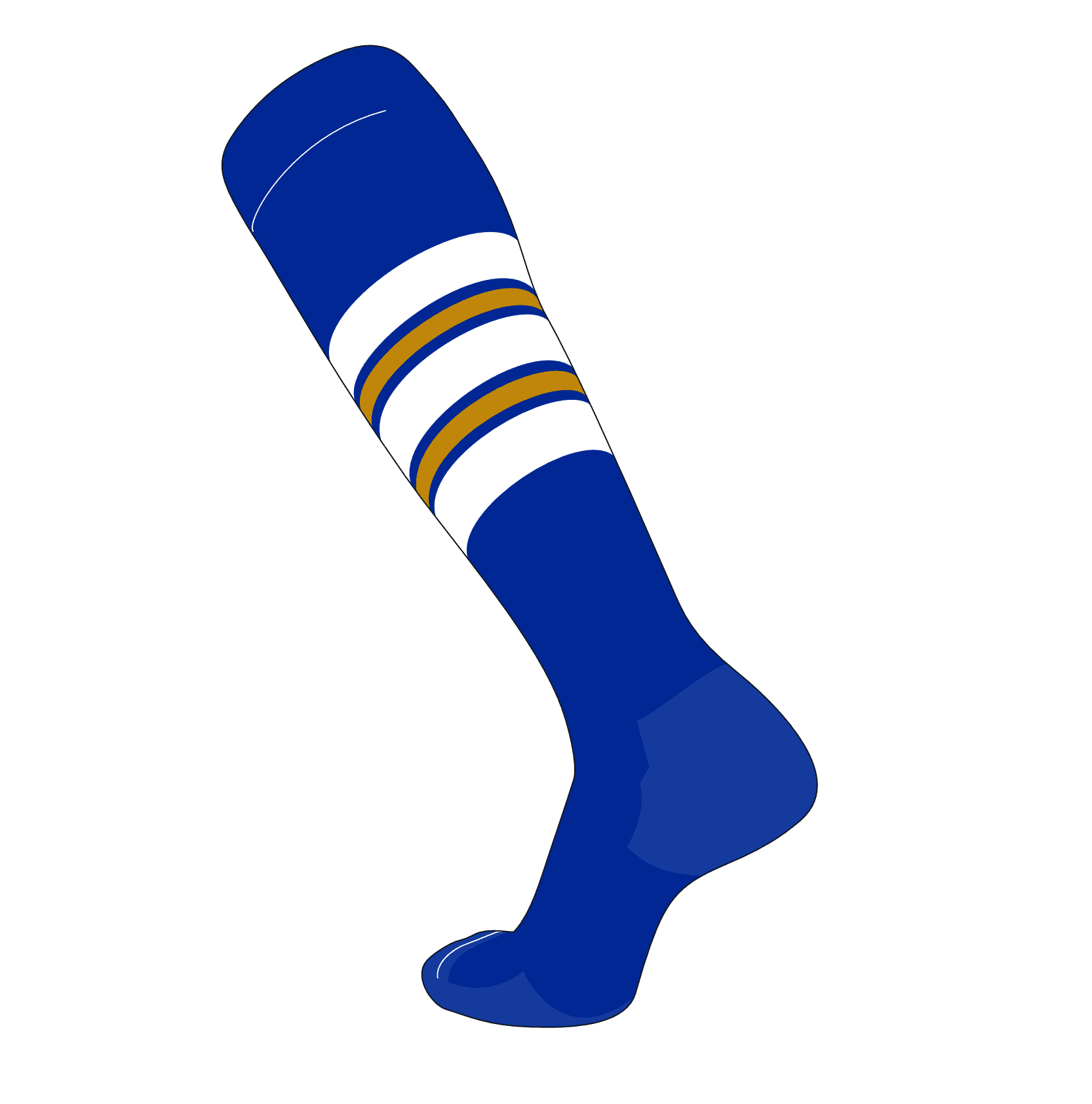TCK Elite Baseball Football Knee High Striped Socks (F) Royal, White