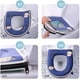 thumbnail image 3 of Paquete de 2 fundas para asiento de inodoro más gruesas de color azul con asa para asiento de inodoro, suaves y gruesas, lavables, se adaptan a todos los asientos de inodoro ovalados, 3 of 3