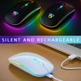 thumbnail image 4 of Injueey Ratón Inalámbrico Silencioso LED Retroiluminado Ratones USB Óptico Ergonómico Gaming Mouse PC Cables de computadora Blanco, 4 of 6