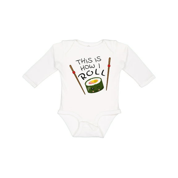 Inktastic This is How I Roll Cute Sushi Boys or Girls Long Sleeve Baby Bodysuit