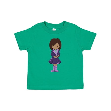 

Inktastic African American Girl Fashion Girl Trench Coat Gift Toddler Toddler Girl T-Shirt