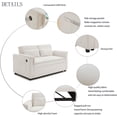 thumbnail image 3 of 55" Velvet Two Seater Pull Out Sofa Bed, Adjustable Backrest With USB Ports, Two Side Pockets, 3 in 1 Convertible Sleeper Sofa Bed, Modern Love Seat Lounge,2 waist pillows for living rooms, 3 of 8