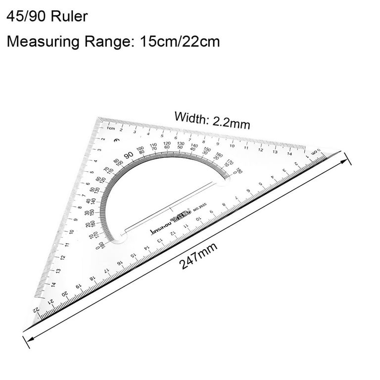Dyttdg Caraway Cookware Set Ruler Non-Slip 90 Degree Double Strip Clothing Design Ruler Acrylic 90 Ruler Hand Sewing Cutting Ruler Kitchen Appliances