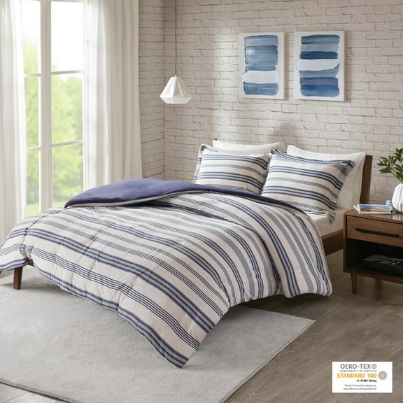 Home Essence Apartment Mason Cotton Blend Jersey Knit Duvet Cover Set