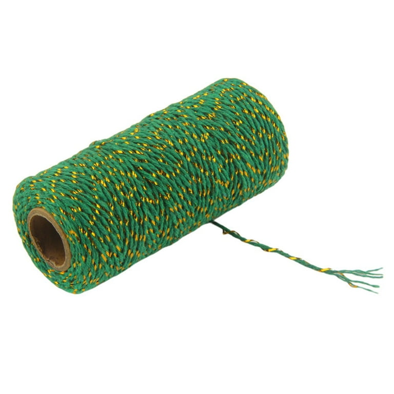 328 Feet Christmas Packing Twine Green and Gold Cotton String,Bakers Twine Packing Cord for Gift Wrapping and DIY Crafts, Adult Unisex, Size: 328