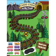 Jayd Products, Pin the Choo Choo on the Track, Train Theme Party Game 40 Stickers, 37 * 24in, X-Large Poster Train Birthday Party Game Activity