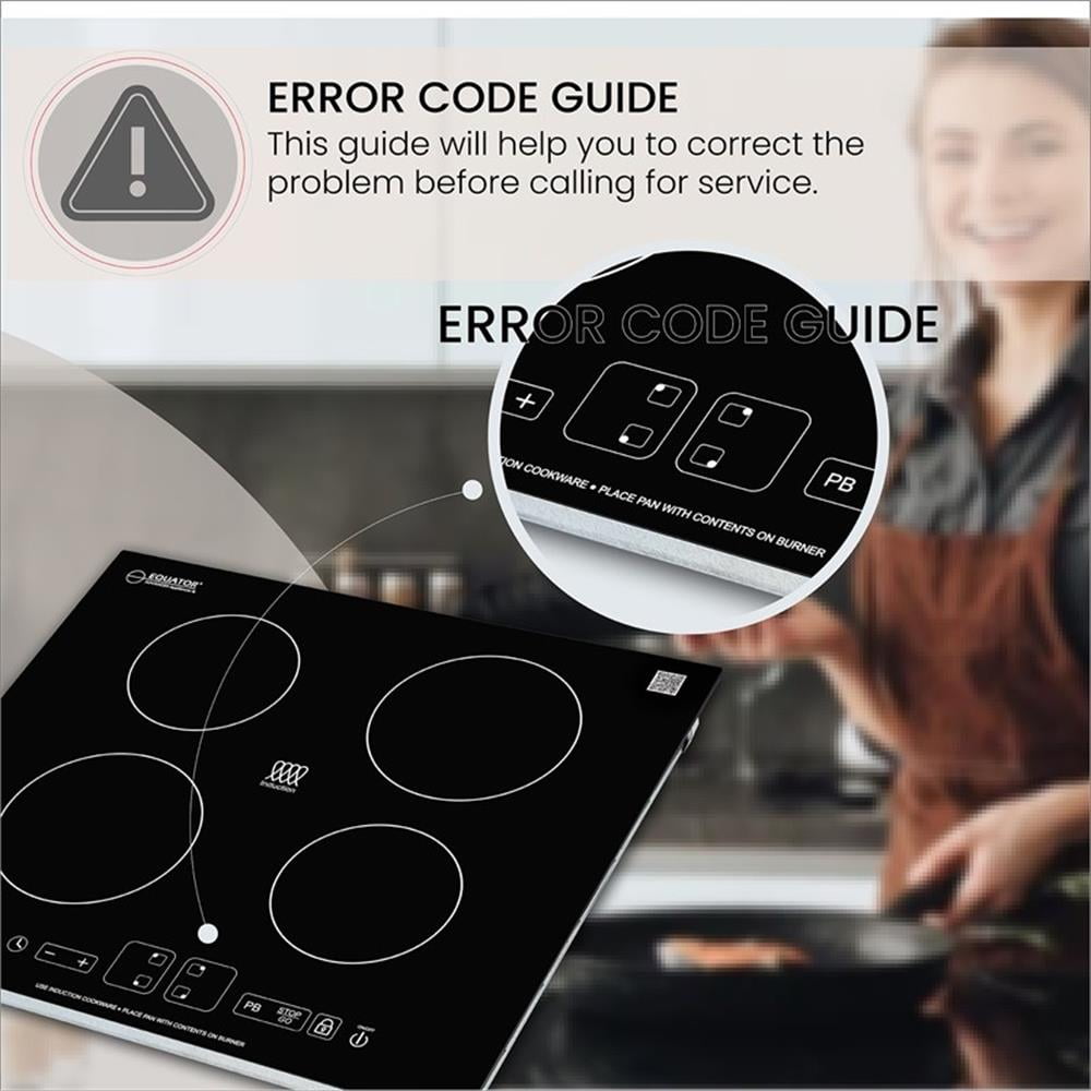 Pemberly Row Metal 24" Built-in Induction Cooktop 4 Burner in Black