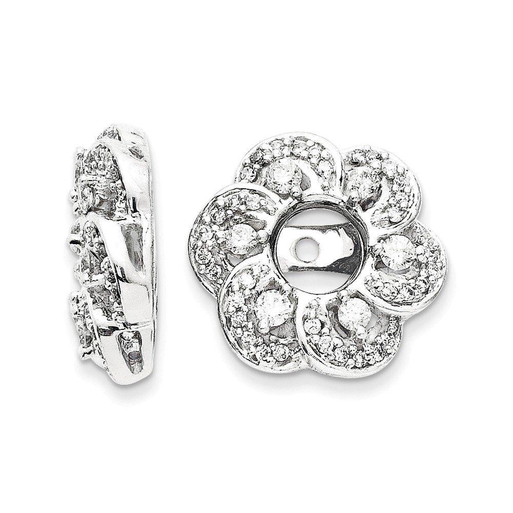 GemApex 14K White Gold Earring Jackets & Enhancers Women'S Diamond