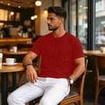 thumbnail image 6 of Mens Shirts Ultra Soft Plain Tshirts for Men Cooling Crew Neck Casual Basic Tee Shirt Undershirt Vermilion S, 6 of 7