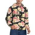 thumbnail image 2 of Wukai Rose Flowers Print Men Hoodies Fleece Sweatshirts Long Sleeve Sweaters Pullover Fall Outfits Winter Clothes-Large, 2 of 7