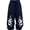 Navy, variant on Men Ribbed Waist Flame Graphic Printed Wide Leg Sweat Pants For Halloween Festival Outdoor Street Wear (Navy,S)
