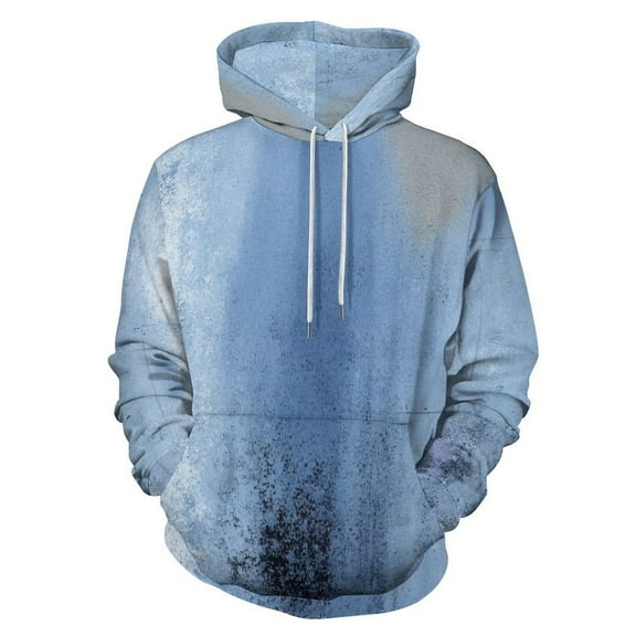 Abstract Blue Texture Art Men's Women Vintage 3D Hooded Sweatshirt - All-Season Loose Fit Streetwear