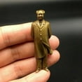 thumbnail image 2 of 2.28 inch Chinese brass engraving Chairperson Mao Zedong statue exquisite, 2 of 10