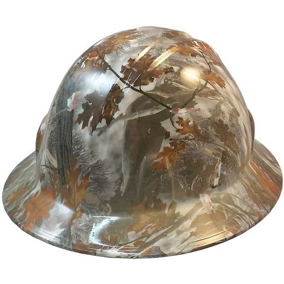 Winter Camo Hydro Dipped Hard Hats Full Brim Style Design