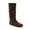 BROWN, variant on GJPBGK Women’s Boots Knee High Slouch Boots with Side Zipper Comfortable Pull-On Flat Fall & Winter Fashion Boots