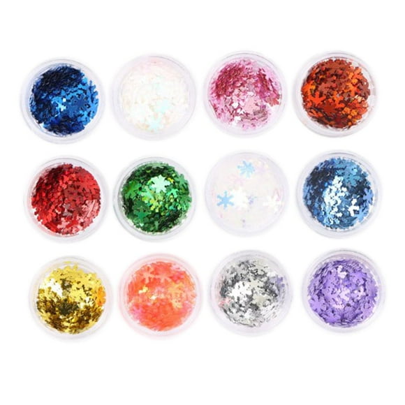 12 Cajas de lentejuelas para uñas Yinane Nieve brillo de lentejuelas de uñas