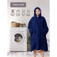 thumbnail image 4 of AMITOFO Wearable Blanket, Oversized Sherpa Blanket Hoodie with Giant Pocket and Sleeve for Adults Women Men, Soft Comfy Warm Fleece Sweatshirt Winter Gift (Navy), 4 of 5