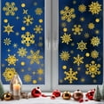 93Pcs Christmas Snowflake DoubleSided Window Stickers Sprinkled Gold