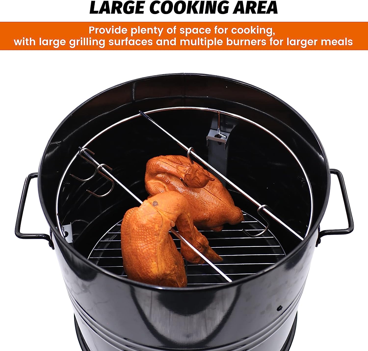 Hakka 18-Inch Multi-Function Barbecue and Charcoal Smoker Grill - image 3 of 14