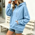 thumbnail image 3 of SYwaren Women's Casual Oversized Hoodie Pullover Long Sleeve Sweatshirt with Pockets Solid Color Tops, 3 of 8