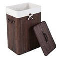 thumbnail image 4 of GoDecor Rectangle Bamboo Hamper Laundry Basket Washing Cloth Bin Rangier Lid Home, 4 of 6