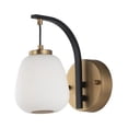 thumbnail image 1 of ET2 Soji LED Wall Sconce Black Gold Satin White Glass 9.25 in, 1 of 1